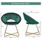 Set of 2 Dark Green Velvet Iron Accent Chairs with Open Back Metal Legs